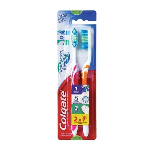 Cepillo Dental Colgate Triple Accion Medio 2x1