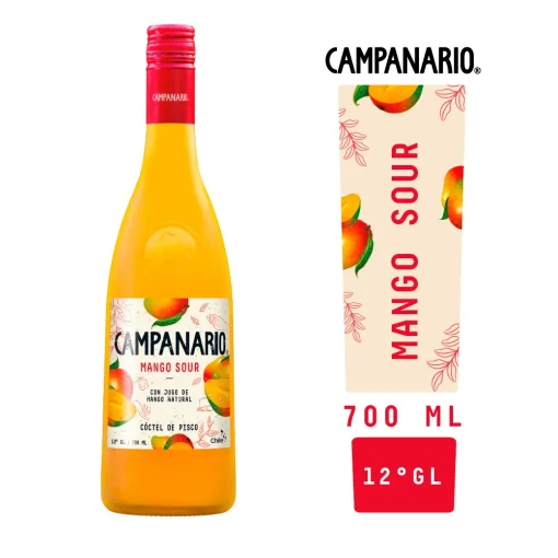 Pisco Campanario Cóctel De Mango Sour 12°, 700cc.
