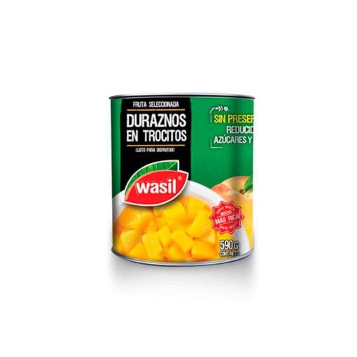 Duraznos En Cubitos Wasil 590 Gr