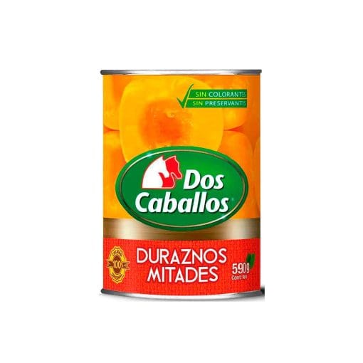 Duraznos En Trozos Dos Caballos 590 Gr