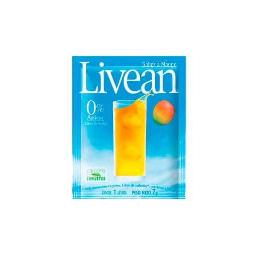Jugo En Polvo Libre De Azúcar Livean Mango 7 Gr.