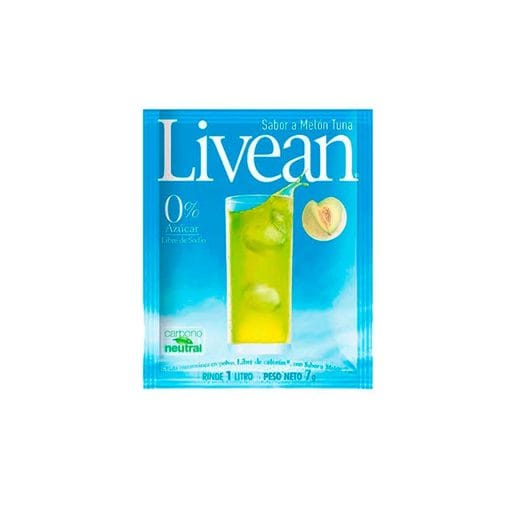 Jugo En Polvo Libre De Azúcar Livean Melón Tuna 7 Gr.