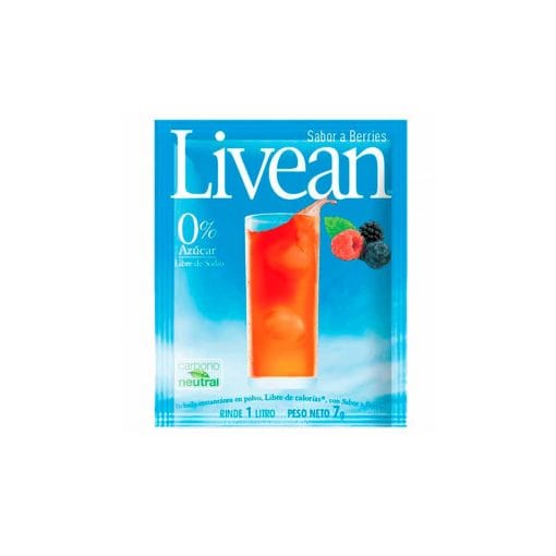 Jugo En Polvo Libre De Azúcar Polvo Livean Berries 7 Gr.