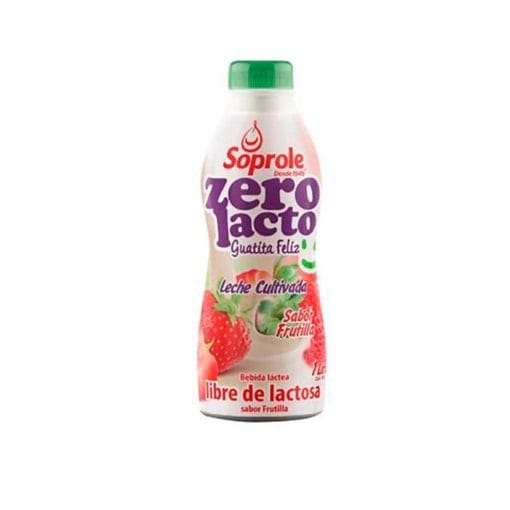 Leche Cultivada Soprole Sin Lactosa Frutilla 1 Lt