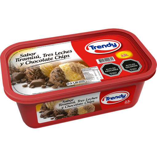 Helado Trendy Tres Leches Y Choco-chips 2.5 Lt