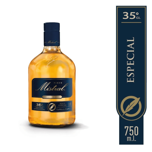 Pisco Mistral Especial Añejado En Roble 35°, 750cc.