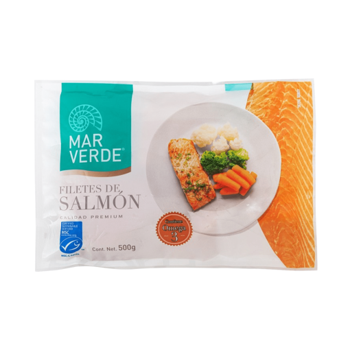 Filetes De Salmon Premium Mar Verde 500 Gr