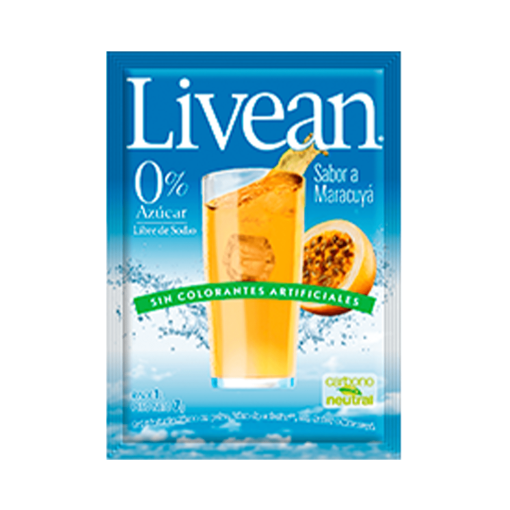 Jugo En Polvo Libre De Azúcar Livean Maracuyá 7 Gr