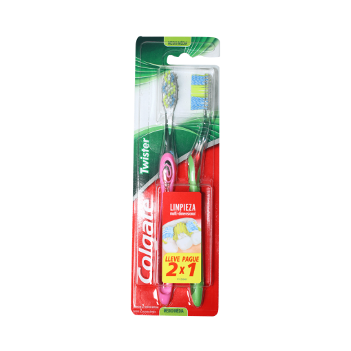 Cepillo Dental Twister Medio Colgate 2x1