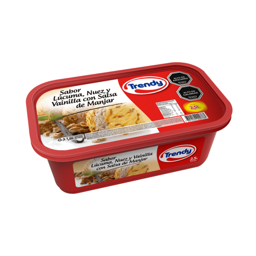 Helado De Lúcuma, Nuez Y Vainilla Con Salsa De Manjar Trendy 2.5 L