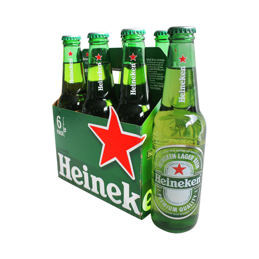 Cerveza Heineken Premium Lager 5°, Pack 6 Botella, 330 Ml