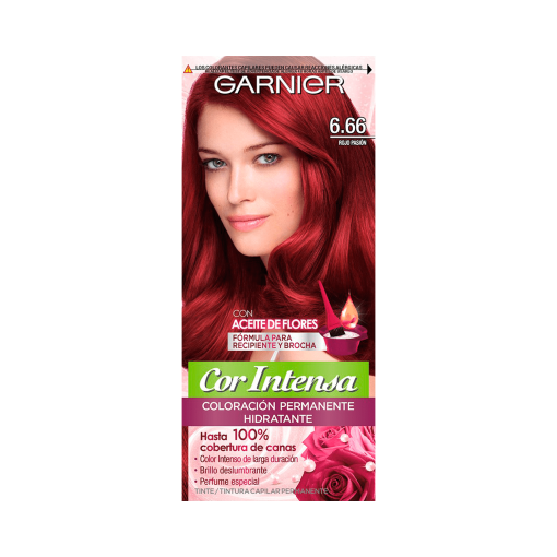 Tinte Para Cabello Cor Intensa Rojo Pasión 6.66 Nutrisse Garnier