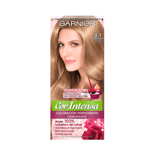 Tinte Para Cabello Cor Intensa Rubio Claro Cenizo 8.1 Nutrisse Garnier