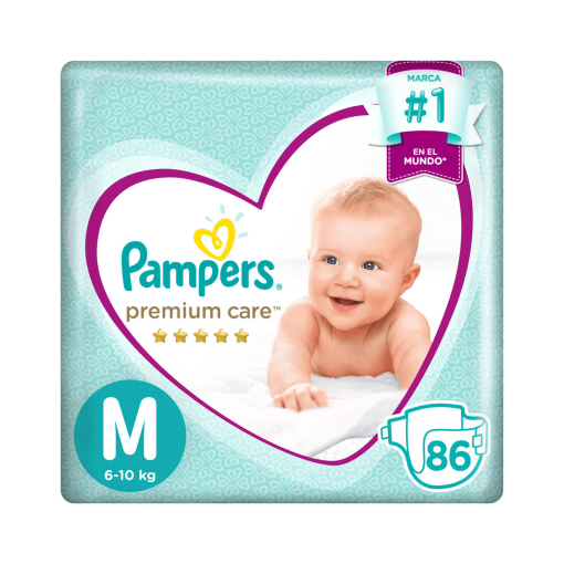 Pañales Pampers Premium Care Talla M 6 - 10 Kg 86 Und