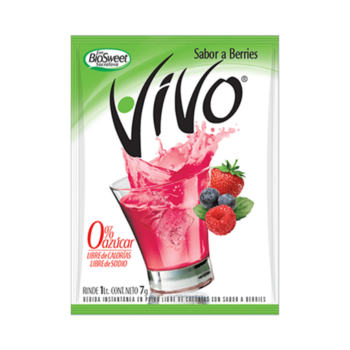 Jugo En Polvo Libre De Azúcar Vivo Berries 7 Gr.