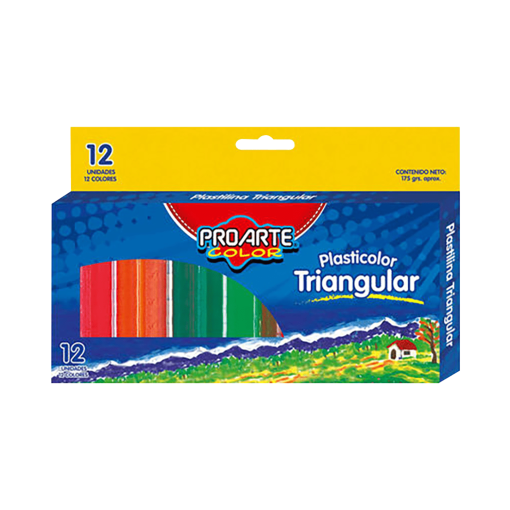 Plasticinas Plasticolor Triangular Proarte Color 12 Und