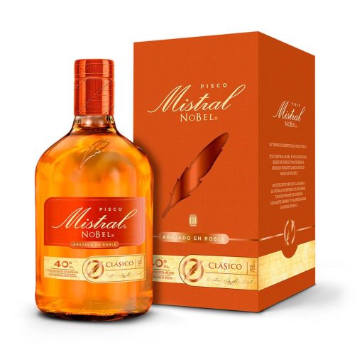 Pisco Mistral Nobel Añejado En Roble 40°, 750cc.
