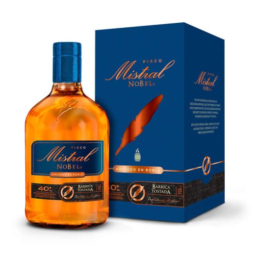 Pisco Mistral Nobel Barrica Tostada Añejado En Roble 40°, 750cc.