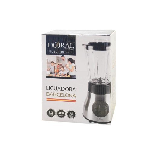 Licuadora Inox. Doral Barcelona Jarra Vidrio 1.5lts.