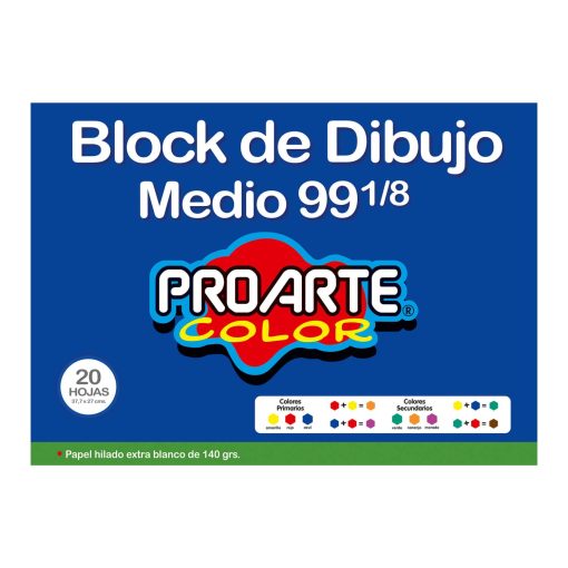 Block Proarte Medio N99 18 20h.140g 37.7x27cm
