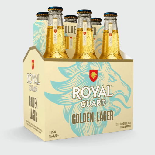 Cerveza Royal Guard Golden Lager 4.5°, Pack 6 Botella, 355 Ml.